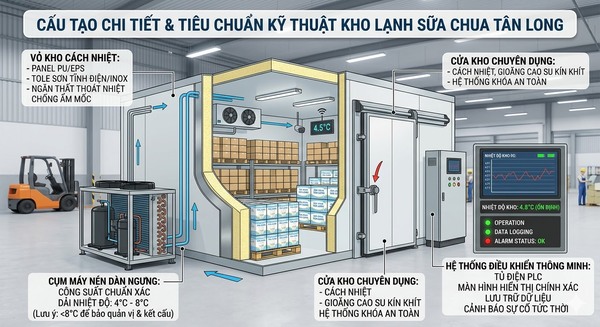 Đội cứu hộ kỹ thuật sửa chữa kho lạnh công nghiệp Tan Long tại hiện trường